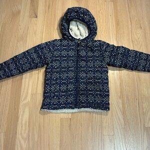Reversible fuzzy North face jacket